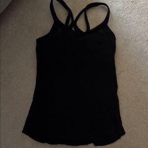 LuluLemon black strappy racer back tank top Sz S